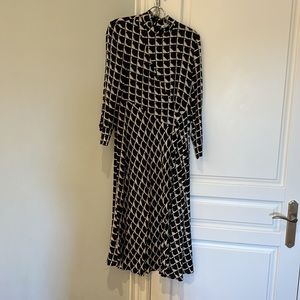 Zara black and cream maxi dress